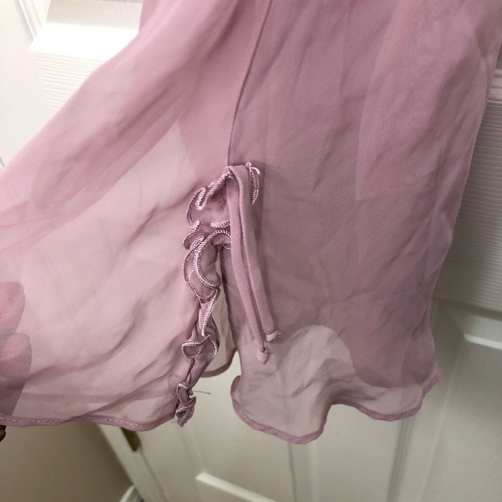 Sensara dusty pink sheer tank blouse with adjustable straps, size medium - Picture 8 of 14
